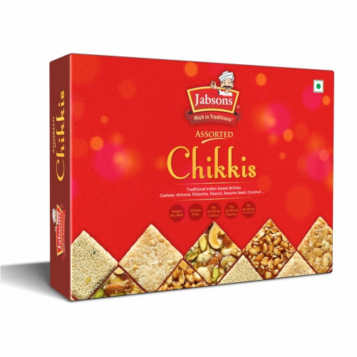 Jabsons Assorted Peanut Chikki 800g | Buy Mixed Peanut Brittle Online Drishti Trading
