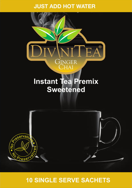 Divinitea Ginger Tea Premix Sweetened | Instant Chai Premix 150g Drishti Trading