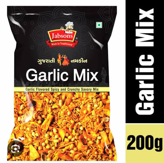 Jabsons Garlic Mix 200g | Buy Spicy Garlic Namkeen Mixture Online Drishti Trading