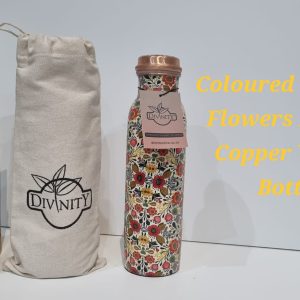 Enamel Finish Pure Copper Water Bottle 950ml | Healthy Copper Bottle Drishti Trading