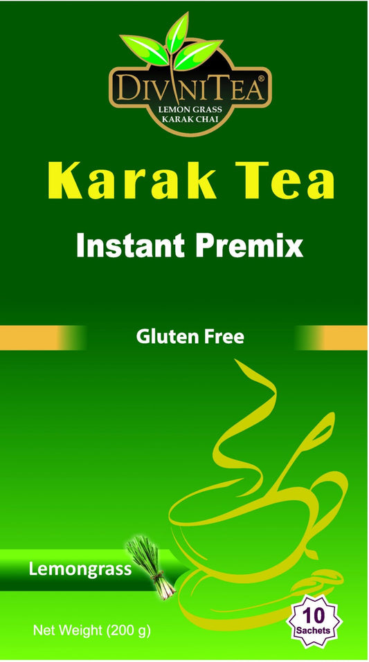 Divinitea Lemongrass Karak Chai Sweetened Premix | Buy Online