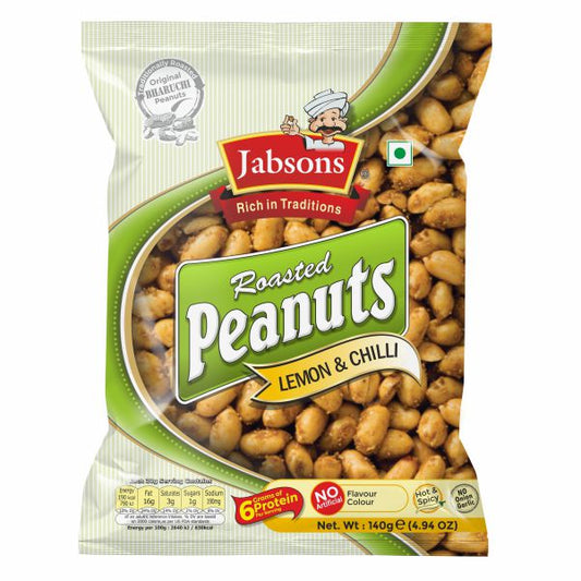 Jabsons Roasted Peanuts Lemon & Chilli 140g | Spicy Lemon Chilli Peanuts Drishti Trading