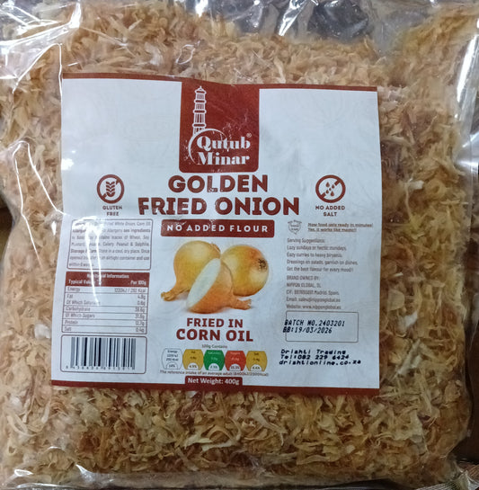 Qutub Minar Golden Fried Onion 400g | Crispy Fried Onion Asian Style Drishti Trading