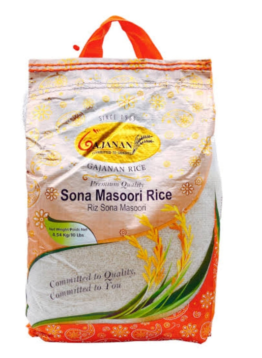 Gajanan Sona Masoori Rice 4.54kg | Homemade Rice & Handmade Rice Online Drishti Trading