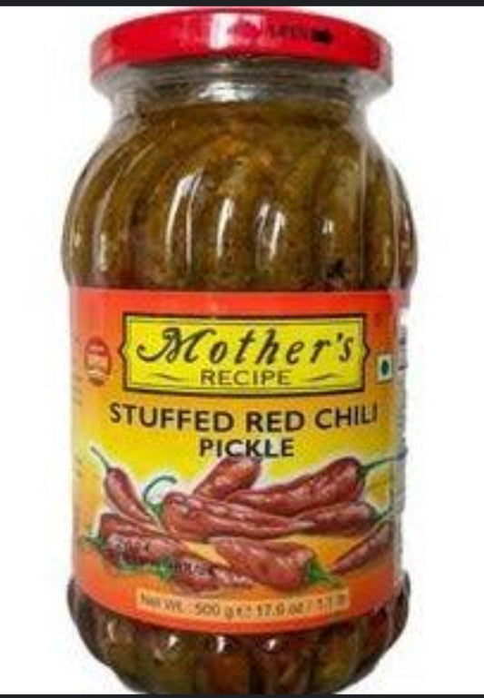 Mother's Recipe - Stuffed Red Chilli Pickle (500g) Drishti Trading