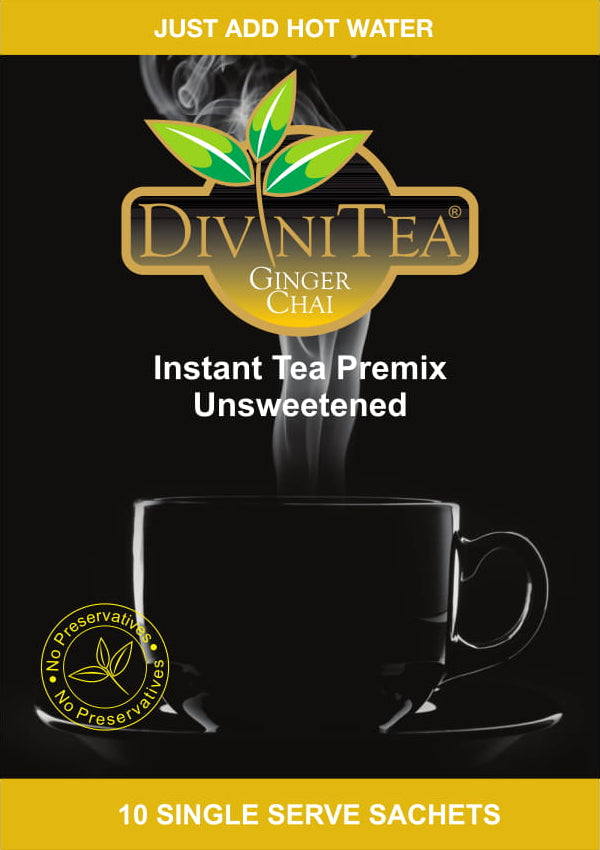 Divinitea -Instant Premix Ginger Chai (Unsweetened) (150g)