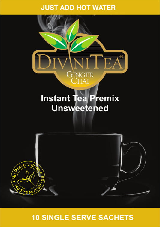 Divinitea -Instant Premix Ginger Chai (Unsweetened) (150g)