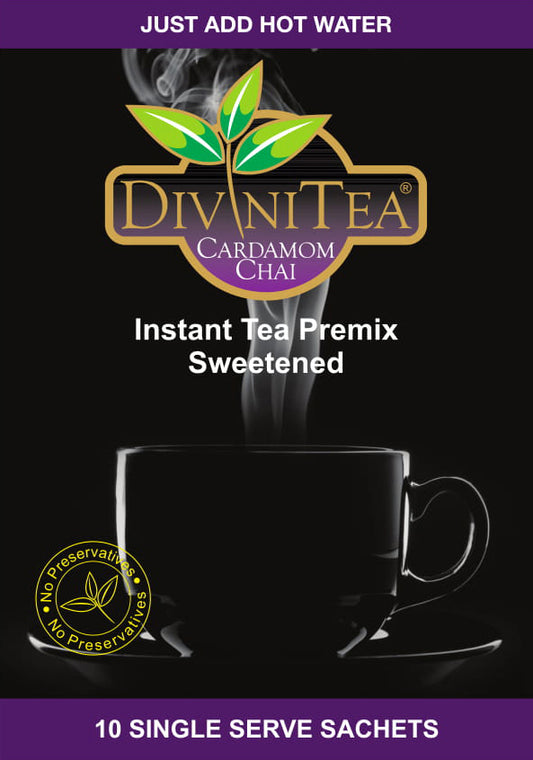 Divinitea - Instant Premix Cardomom Chai (Sweetened) (150g)