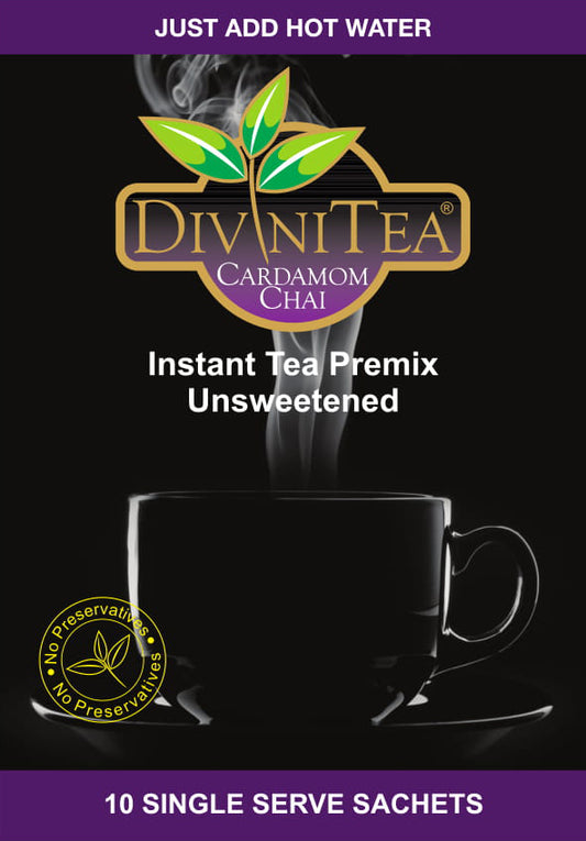 Divinitea - Instant Premix Cardomom Chai (Unsweetened) (150g)