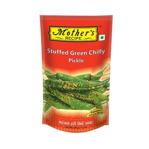 Mother's Recipe - Stuffed Green Chilly Pickle (200g)